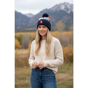 YoColorado Argyle Rainbow Chevron Beanie‎ Touk New